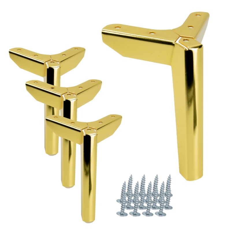 Zestaw 4 sztuk noga meblowa B&B Kotwica Loft złoty chrom wysokość 15 cm 4 szt