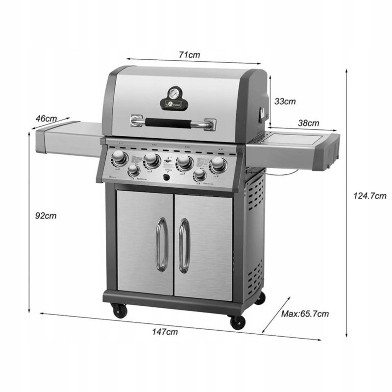 Grill gazowy El Fuego CONCORD żeliwny ruszt 1szt.