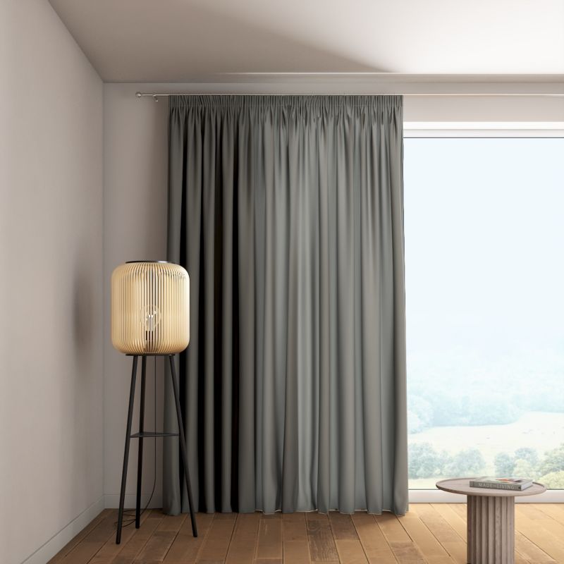 Zasłona na taśmie marszczącej 1 szt. 130 x 245 cm Dekoria szary 1 szt.