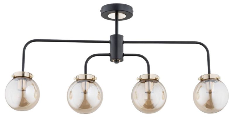 Lampa sufitowa Alfa Linio czarno-złota wym: 44 x 13 x 81 cm 4xE27 x 60W 1 szt.