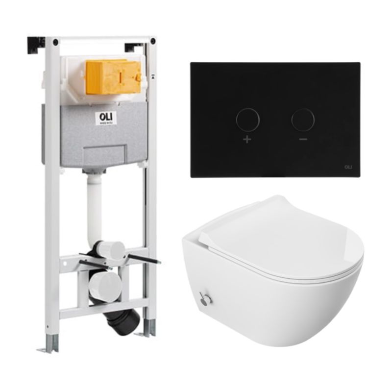 Zestaw WC Viba miska wisząca stelaż podtynkowy i przycisk czarny 1szt