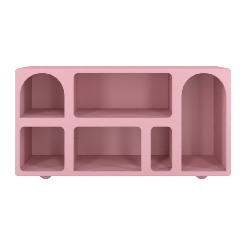 Drewniana komoda z łukami Visby OLIMPIA long różowa 1 szt.