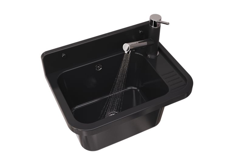 Zlew Gospodarczy Komora Pralnia Granitan Paron Bateria Z Wyciąganą Wylewką 1 kpt.