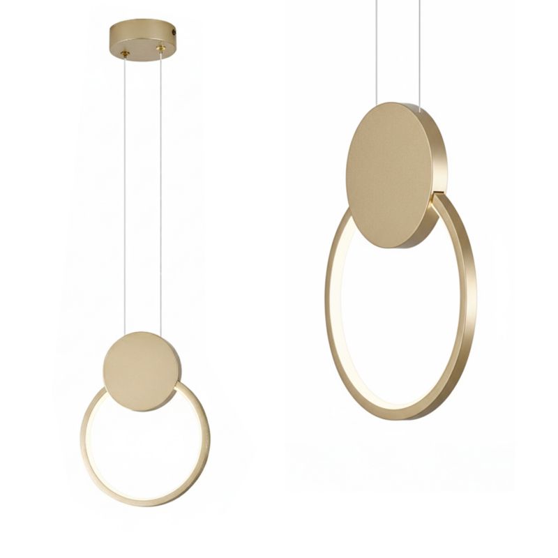 Lampa wisząca HOROZ LED,lampa sufitowa 11W, 660lm, 4000K, IP20, złota, FOREVER 1szt.