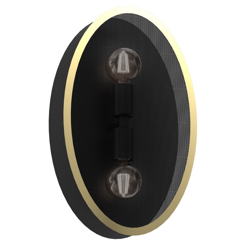 Kinkiet ścienny Luminex Hipnotic czarny mat-złoty połysk 2 x E27 x 15W IP20 wym: 46 x 28,5 x 11 cm - 1 szt.