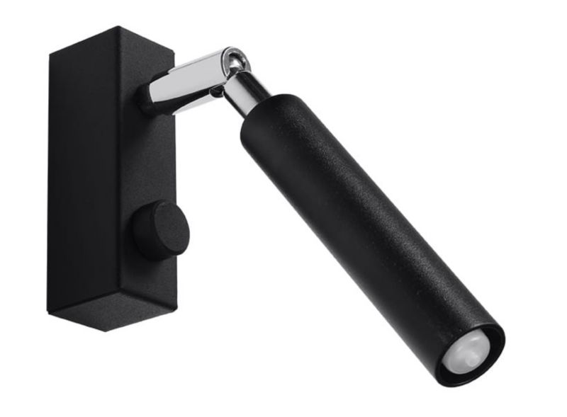 Kinkiet ścienny Sollux Lighting Eyetech czarny-chromowany 1 x G9 x 12W IP20 wym: 10 x 3 x 23 cm - 1 szt.