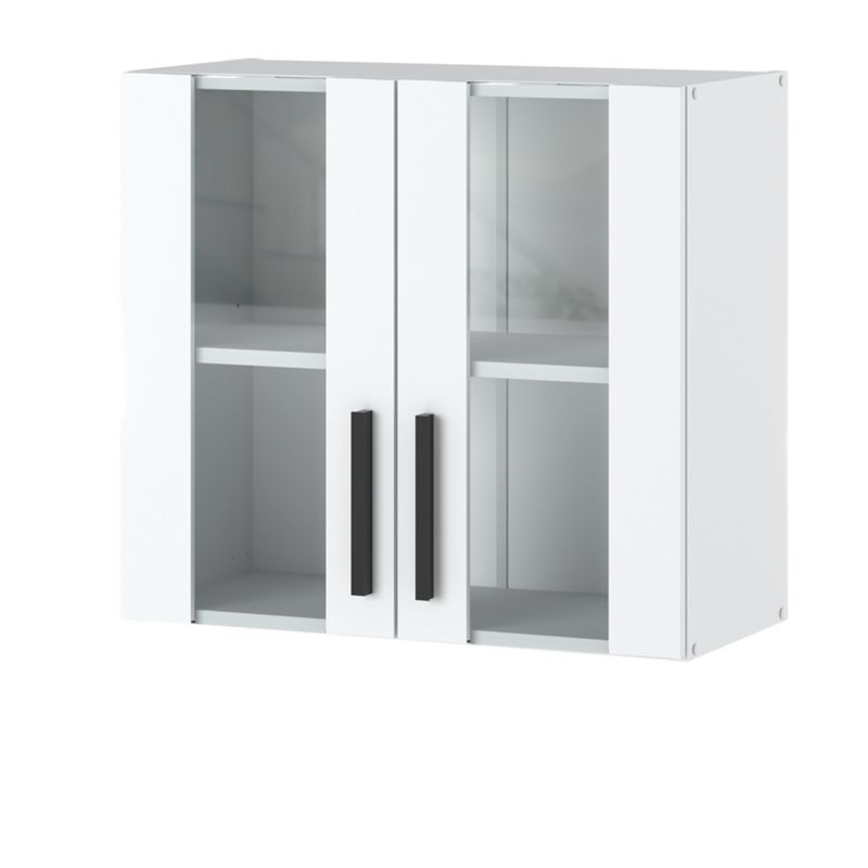 Szafka Kuchenna Hurtownia-Mebli Wisząca Blanka górna W80 Witryna 80cm Biały Mat Biały Mat 80x30x60 cm 1szt.