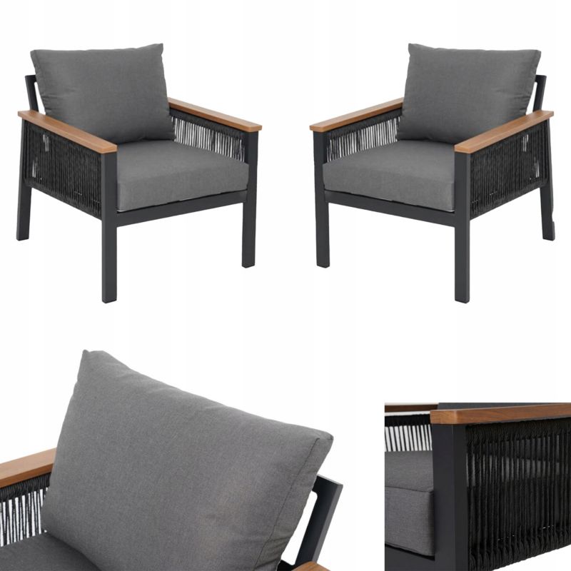 Fotel Ogrodowy Focus Garden Zestaw Foteli Ogrodowych Ascona na Taras Ogród Komplet 2szt