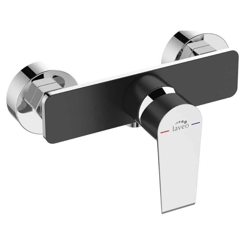Bateria Natryskowa Laveo Ścienna Largo głowica ceramiczna Czarny Chrom 1 szt.