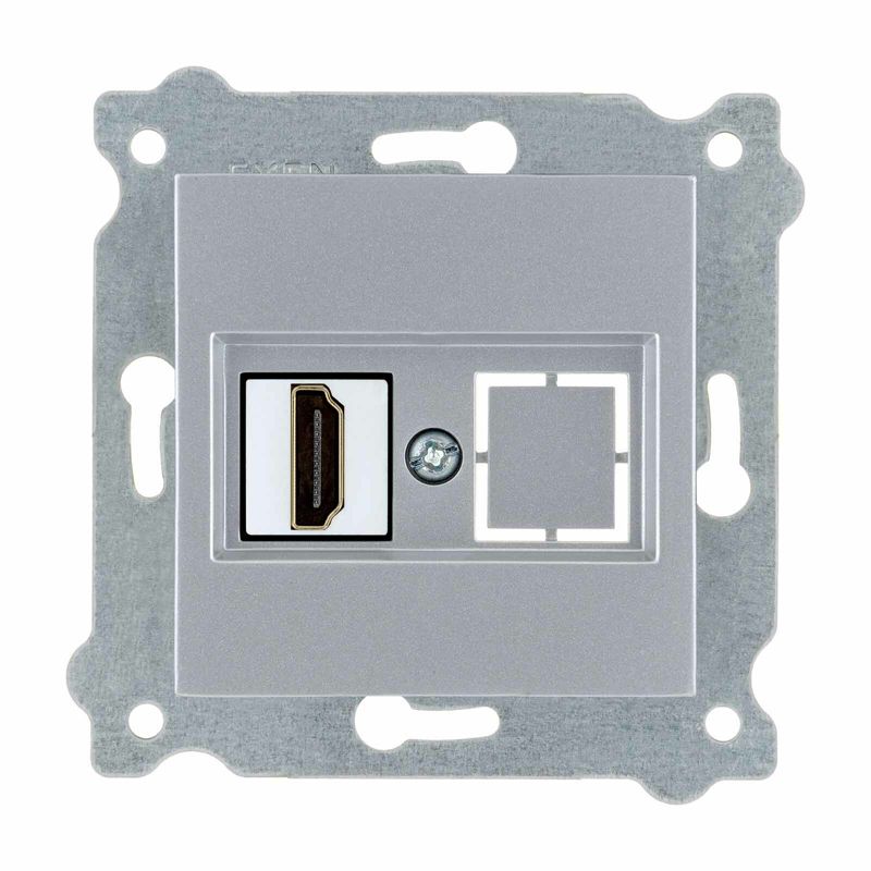 Gniazdo EXEN HDMI z wtyczką Srebrny 1 szt.