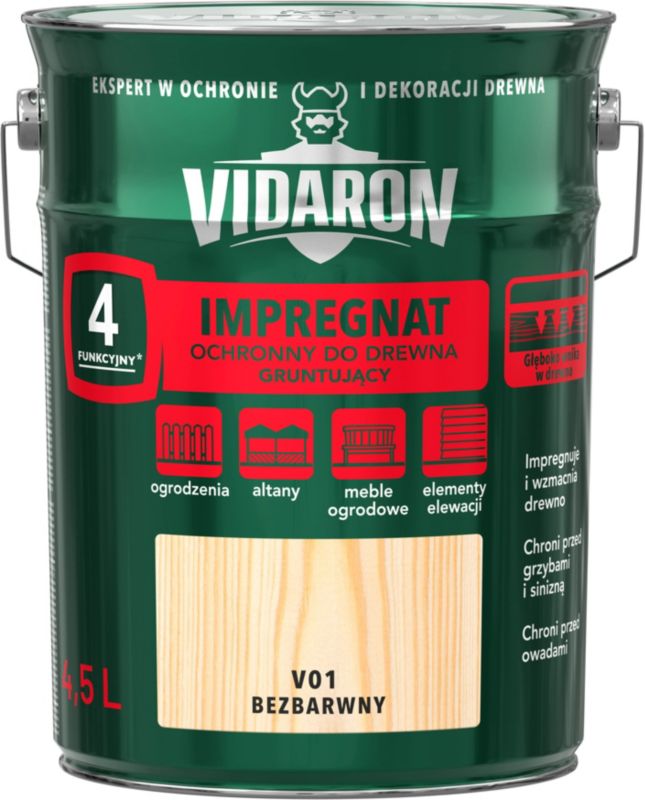 Impregnat do drewna Vidaron bezbarwny 4,5 l