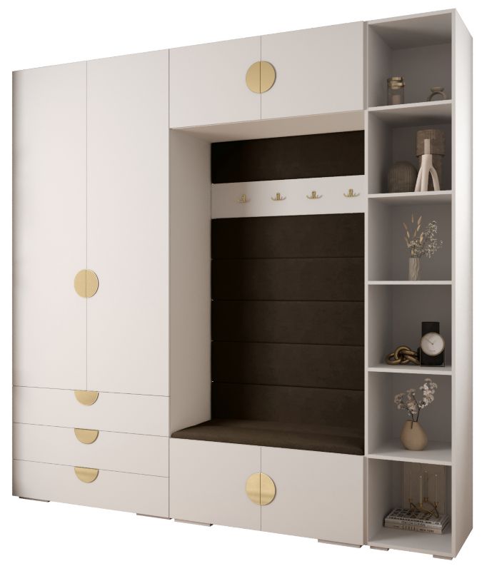 Garderoba do przedpokoju Abiks INOVA 4 Z10 biały+złoty+manila04 1 szt.