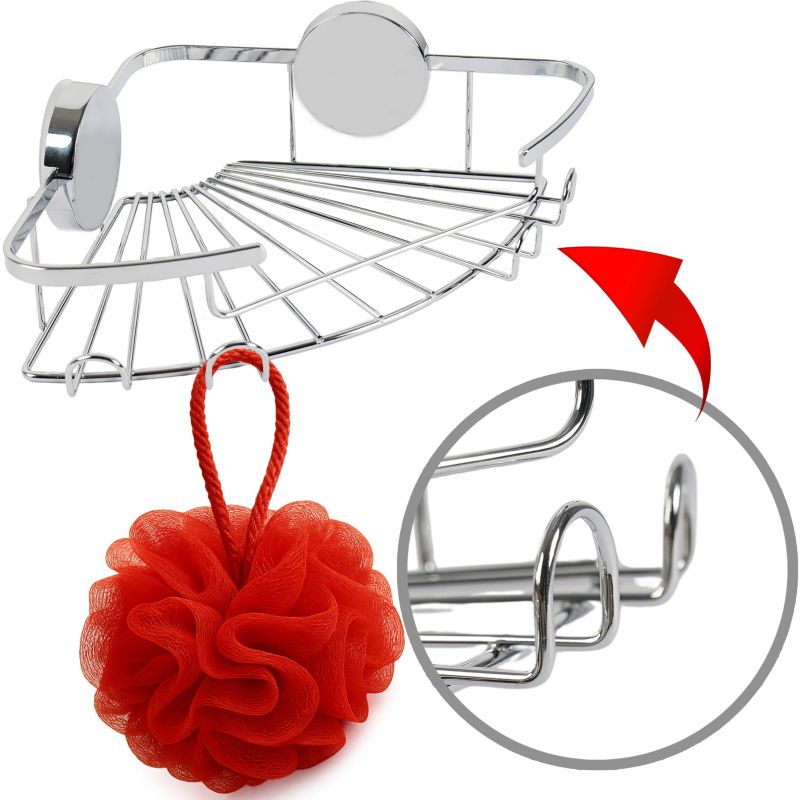 Półka prysznicowa Rodeno narożna srebrna łazienkowa 1 szt.