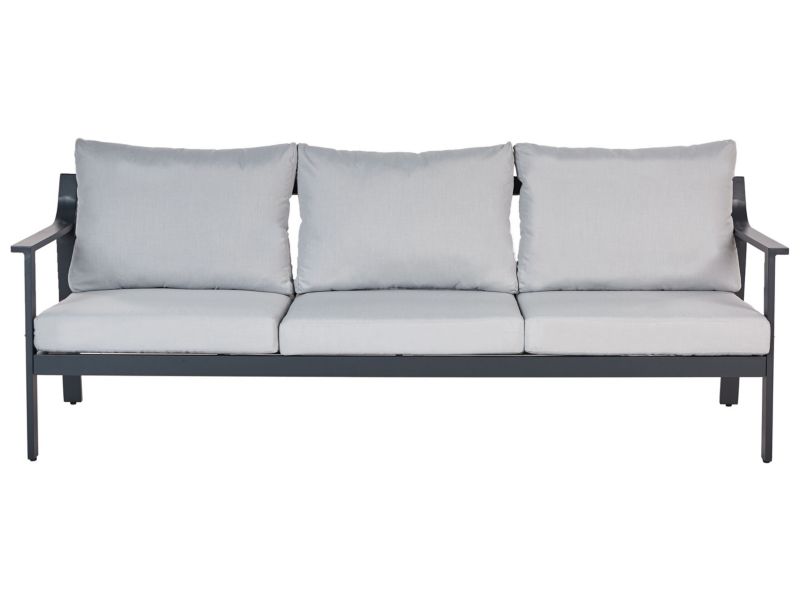 Sofa trzyosobowa dla 3 osób Metal Jasnoszary Kiato 1 szt.