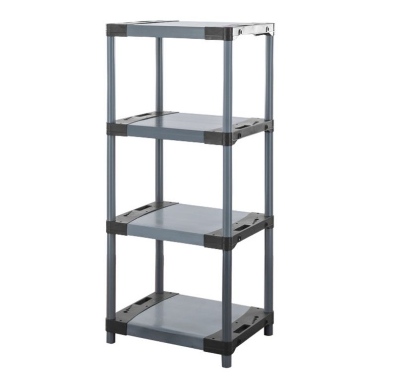 Regał plastikowy MODO24 szary garażowy 138x70x46 cm 97% recykling 1 szt.