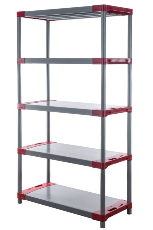 Regał plastikowy MODO24 czerwony wzmocniony do piwnicy 180x110x46 cm eco 1 szt.