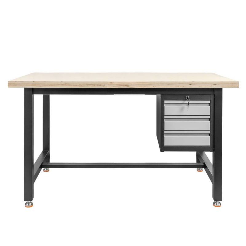 Stół warsztatowy Mega-M z szufladami 150x75x80cm grafitowy 1szt.