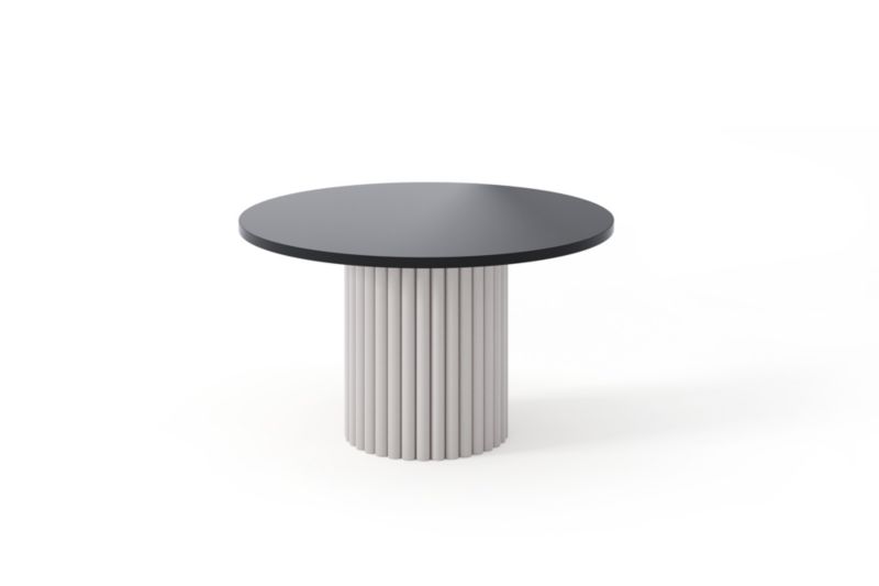 Stolik kawowy Bettso Virelo nowoczesny na kaszmirowym stelażu z ryflowaną podstawą czarny 1szt.