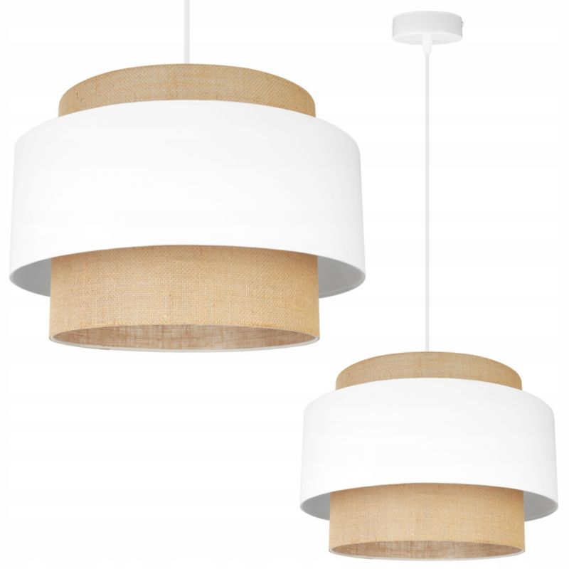 Lampa sufitowa wisząca Light Home LH Boho 1x E27 60W klosz 40cm biały/biały 1szt.