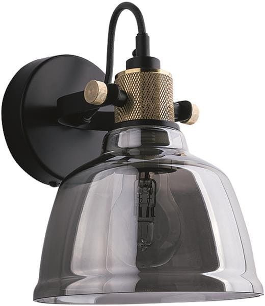 Kinkiet ścienny Nowodvorski Lighting Amalfi czarny-mosiądz-złoty-dymiony 1 x E27 x 60W IP20 wym: 20 x 20 x 20 cm - 1 szt.