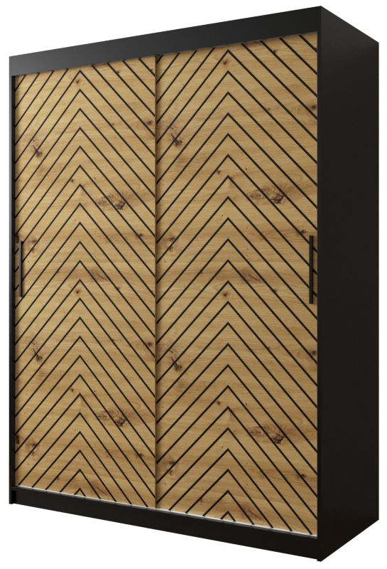 Szafa przesuwna Garderoba Abiks Jodełka 1 150 czarny + artisan 1 szt.