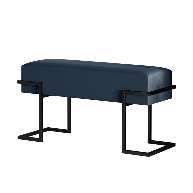 Ławka tapicerowana Bettso Cely 100 cm do przedpokoju na czarnym stelażu granatowy 1szt.