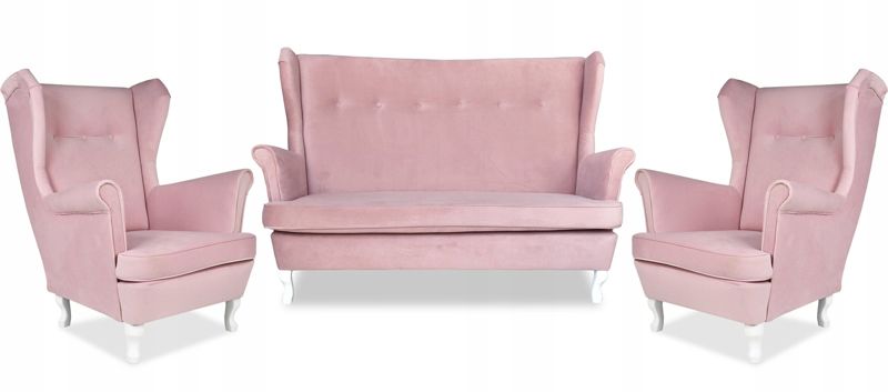 Zestaw mebli uszak do salonu sofa fotele Family Meble Ari różowy 1szt