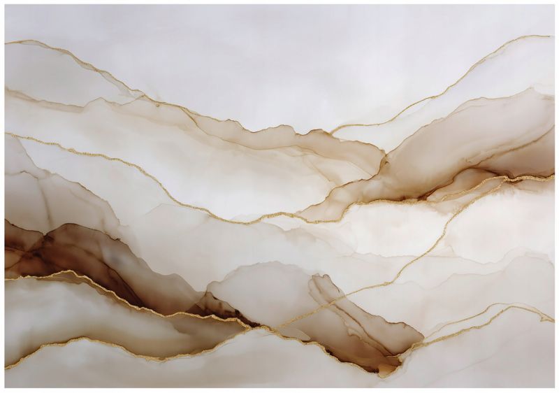 Fototapeta WALLARENA Do Sypialni Salonu Na Flizelinie Marmur Glamour Abstrakcja Beżowy 350x250 cm 16133VX7 1 szt.