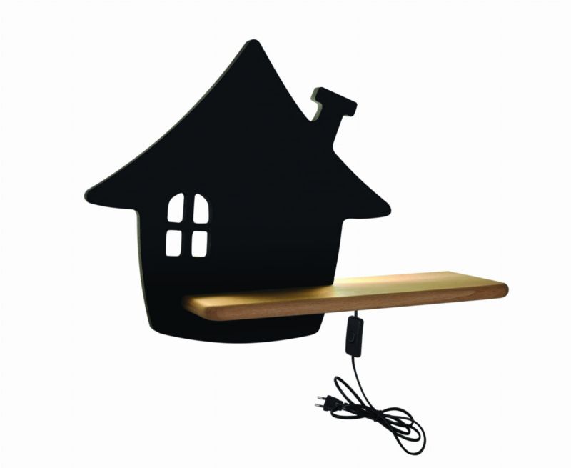 Kinkiet ścienny Candellux House jasne drewno z czarnym LED 4W 4000K 200lm IP20 wym: 26 x 35 x 12 cm - 1 szt.