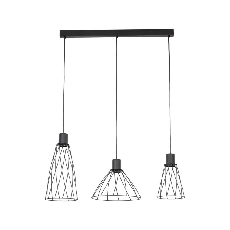 Lampa Wisząca Tk-Lighting Modesto Black druciaki 3x Gu10 - 1szt.
