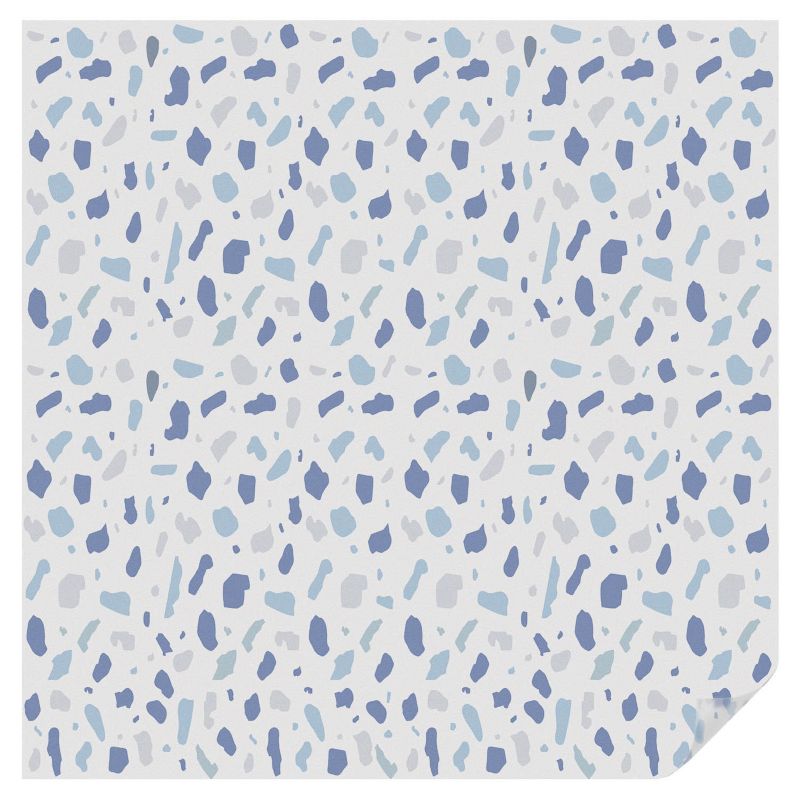 Dekoracyjna Folia Mleczna Tulup 100x100 cm Zapewnia Prywatność Niebieskie abstrakcyjne kształty 1 rol.