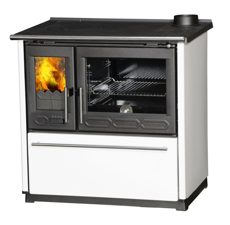 Kuchnia na drewno Plamen GLAS 850 BIAŁA PRAWA 8 kW 1 szt.