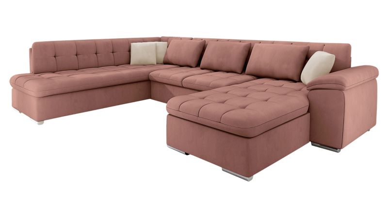 Narożnik z funkcją spania MIRJAN 24 Niko Bis prawy indyjski róż/kość słoniowa 1 szt.