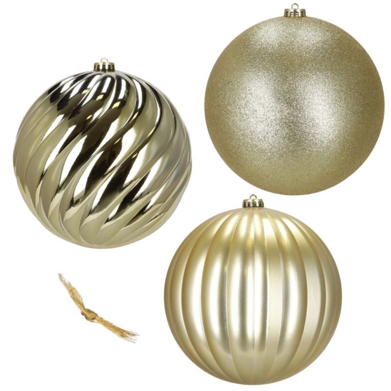 Bombki choinkowe Springos 20,5 cm nietłukące złote 3 szt.