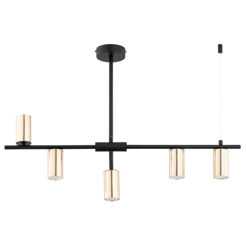 Lampa wisząca Alfa Saur 3254 czarno-złota nowoczesna 5xGU10 x 10W 1 szt.
