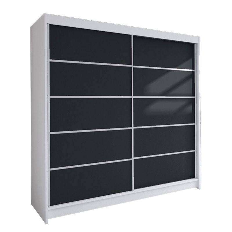 Szafa MIRJAN 24 z drzwiami przesuwnymi Talin IV biały/czarny 1 szt.