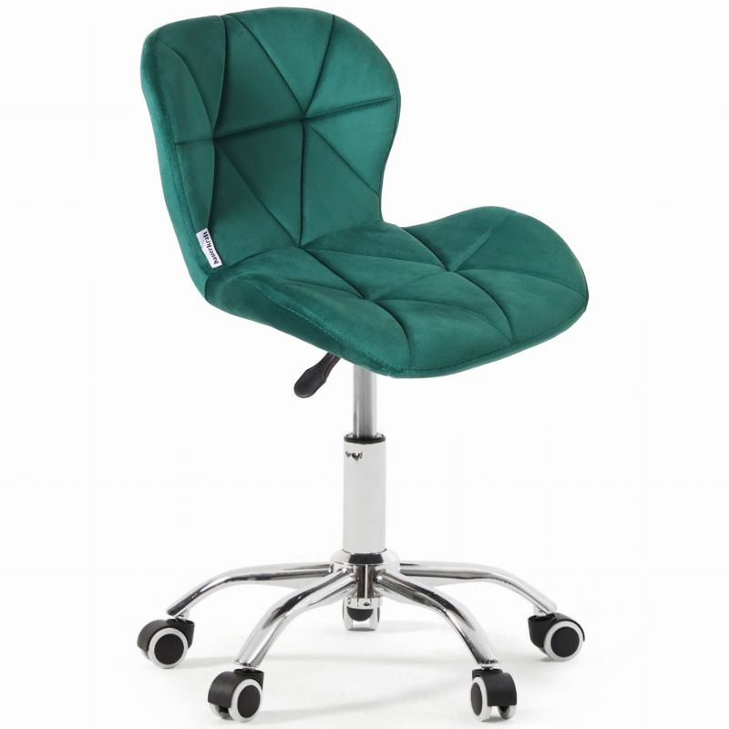 Fotel biurowy Bauerkraft obrotowy welurowy dla dziecka zielony 1 szt.