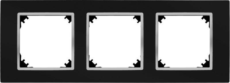 Ramka potrójna dekoracyjna Elektro-Plast Vestra czarna / chrom