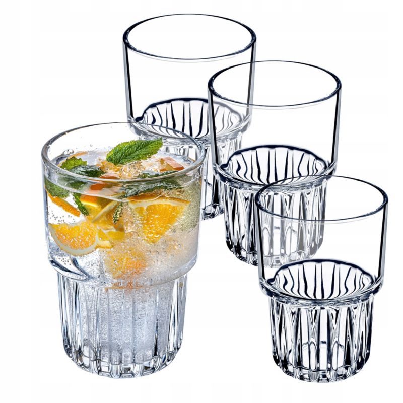 Szklanki KADAX Do Napojów Zimnych 320ml Drinków Wody Zestaw Szklanek 4 szt.