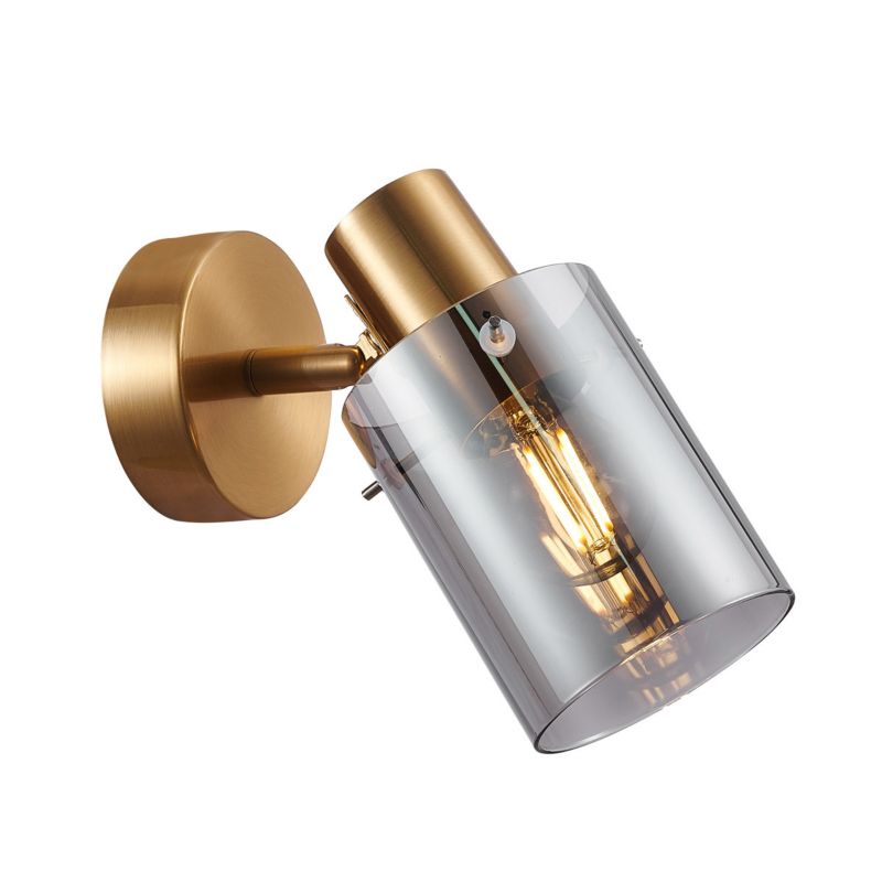 Kinkiet ścienny Italux Sardo mosiężno-dymiony 1 x E14 x IP20 wym: 15 x 8 cm - 1 szt.