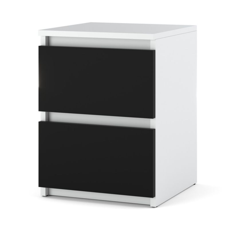 Szafka Nocna Hurtownia-Mebli Szuflady 2 Hugo 30cm Biały Mat Czarny Mat 30x30x40 cm 1szt.