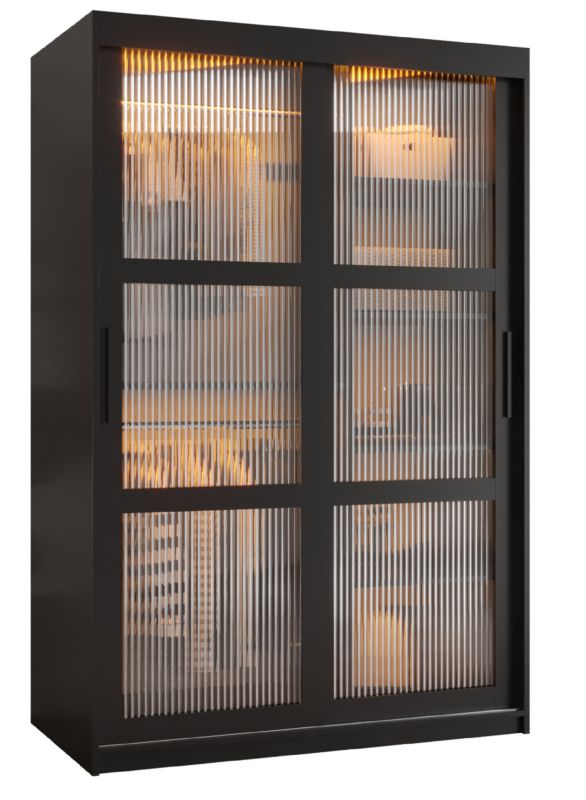 Szafa przesuwna Garderoba Abiks FLUTES 120 czarny 1 szt.