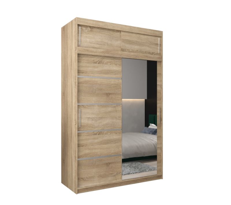 Szafa przesuwna Abiks Verona 2 150 sonoma + sonoma z nadstawką 1 szt.