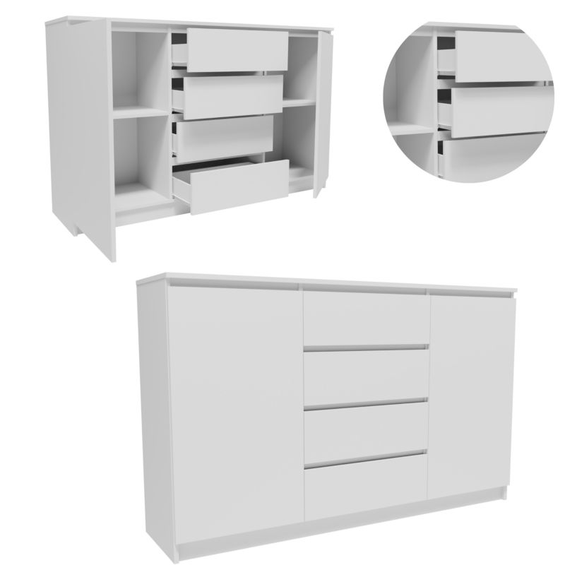 Komoda Matkam szafka K1602D4SZBIA biała 1 szt.