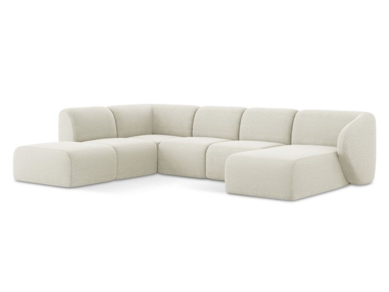 Sofa panoramiczna LaMiaSofa CERVO z tkaniny bouclé 325x236 cm piaskowy 1 szt.