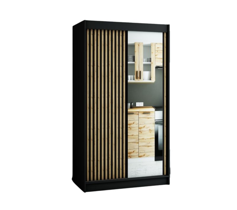 Szafa przesuwna Garderoba Abiks Lamelo 2 120 czarny 1 szt.