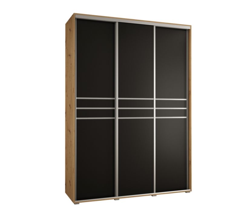 Szafa przesuwna Abiks DAVOS 10 wysoka szer.180cm artisan/czarny/srebrny 1szt.