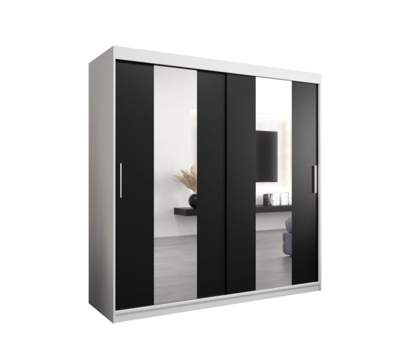 Szafa przesuwna Garderoba Abiks POLE 200 biały/czarny 1 szt.