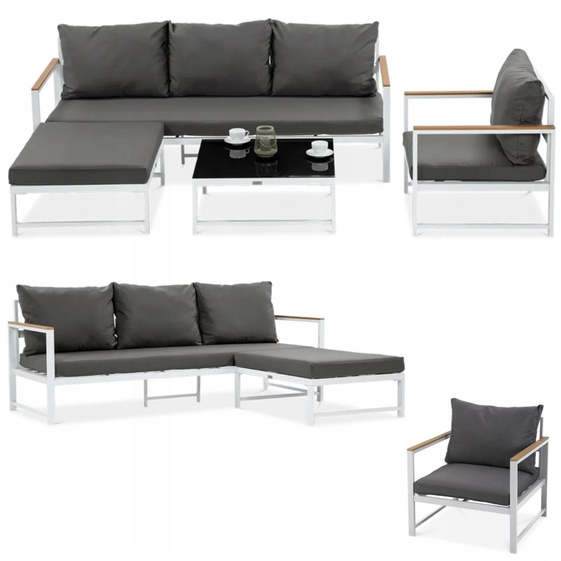 Zestaw Mebli Ogrodowych Wypoczynkowych Orlando Narożnik Fotel na Taras 1 szt