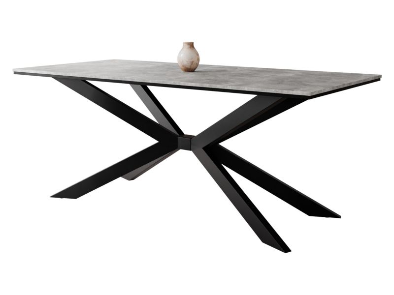 Stół MIRJAN 24 Flora beton / czarny 1 szt.
